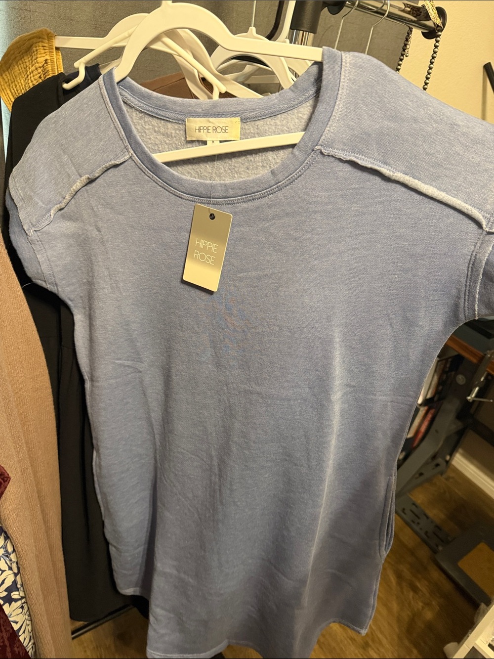 Hippie Rose Light Blue Crewneck Top